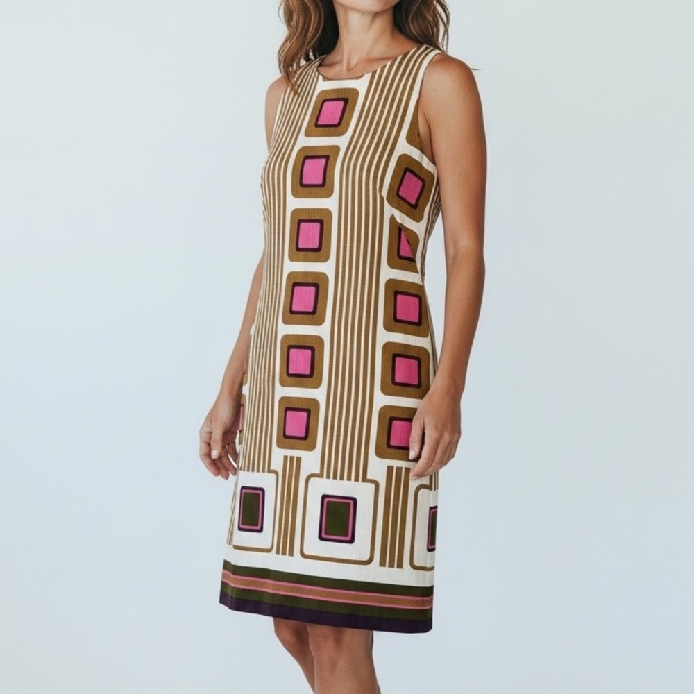 Milly of New York Geometric Retro Patterned Mini Sheath Dress